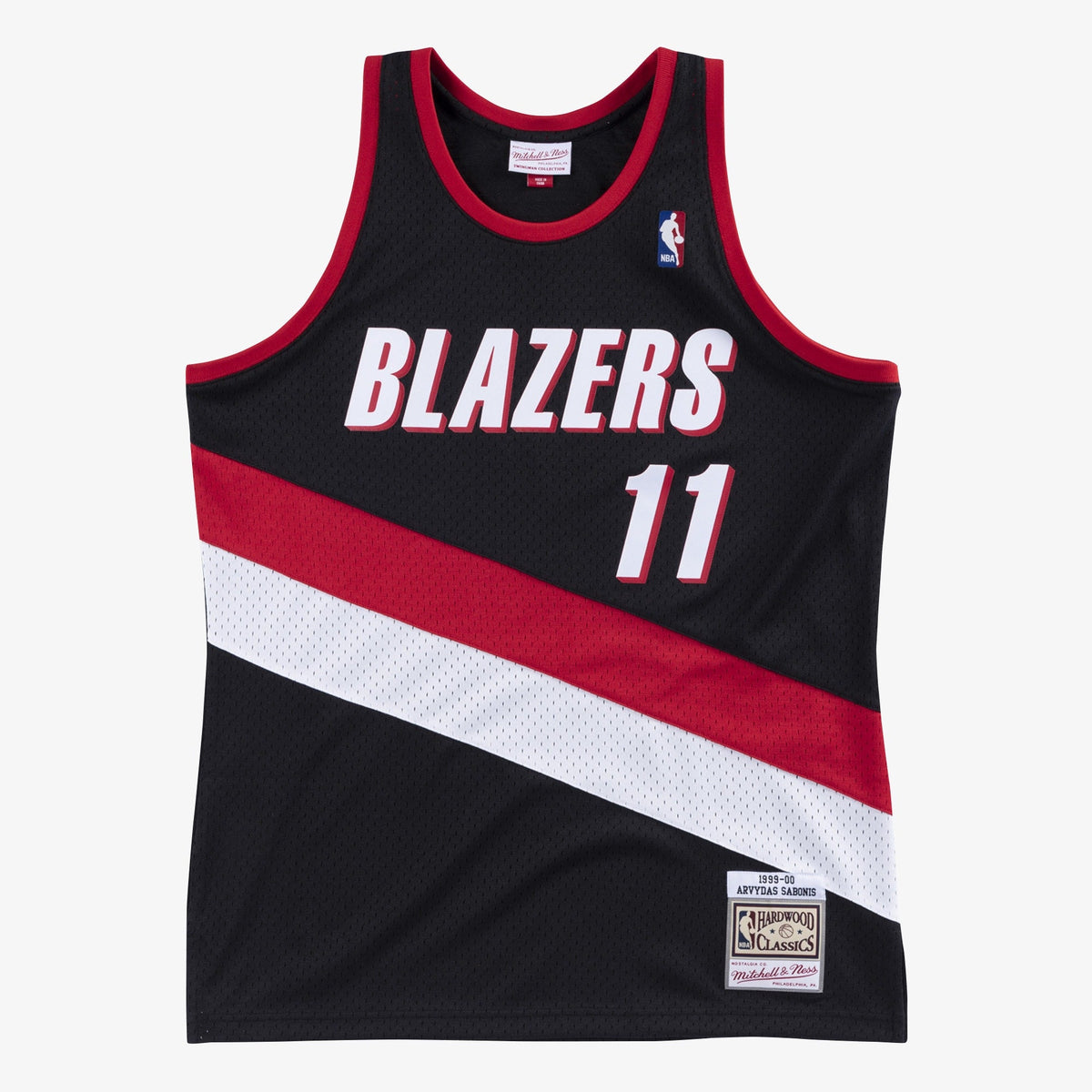 Arvydas Sabonis Portland Trail Blazers 1999-00 Black Jersey Stitched product image 1, provided for visual reference and