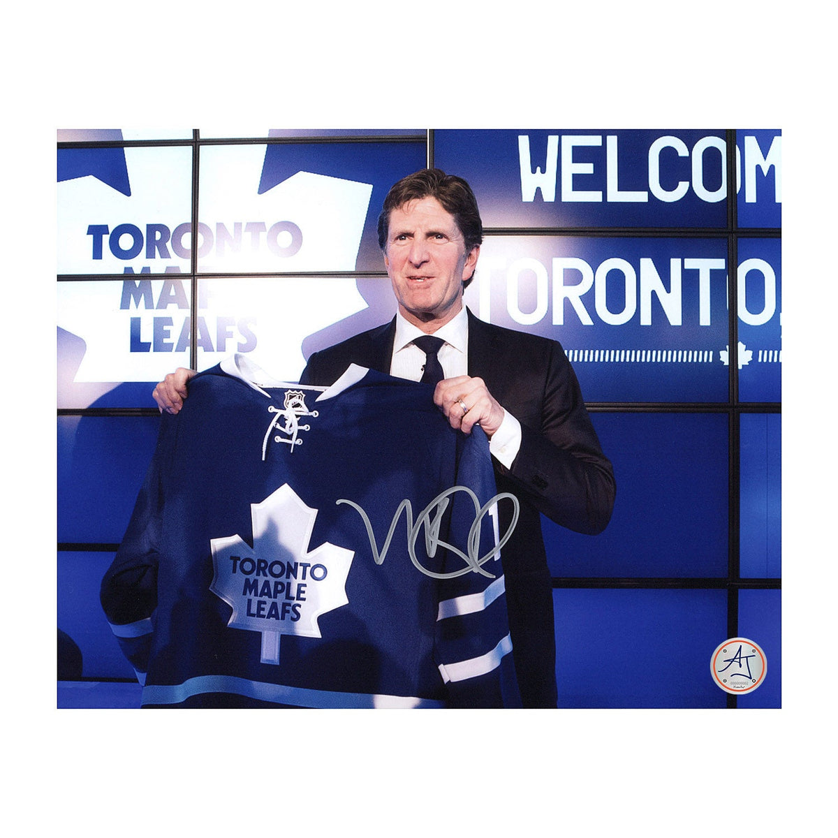 Mike Babcock Autographed Toronto Maple Leafs Portrait 8x10 Photo product image 1, provided for visual reference and product