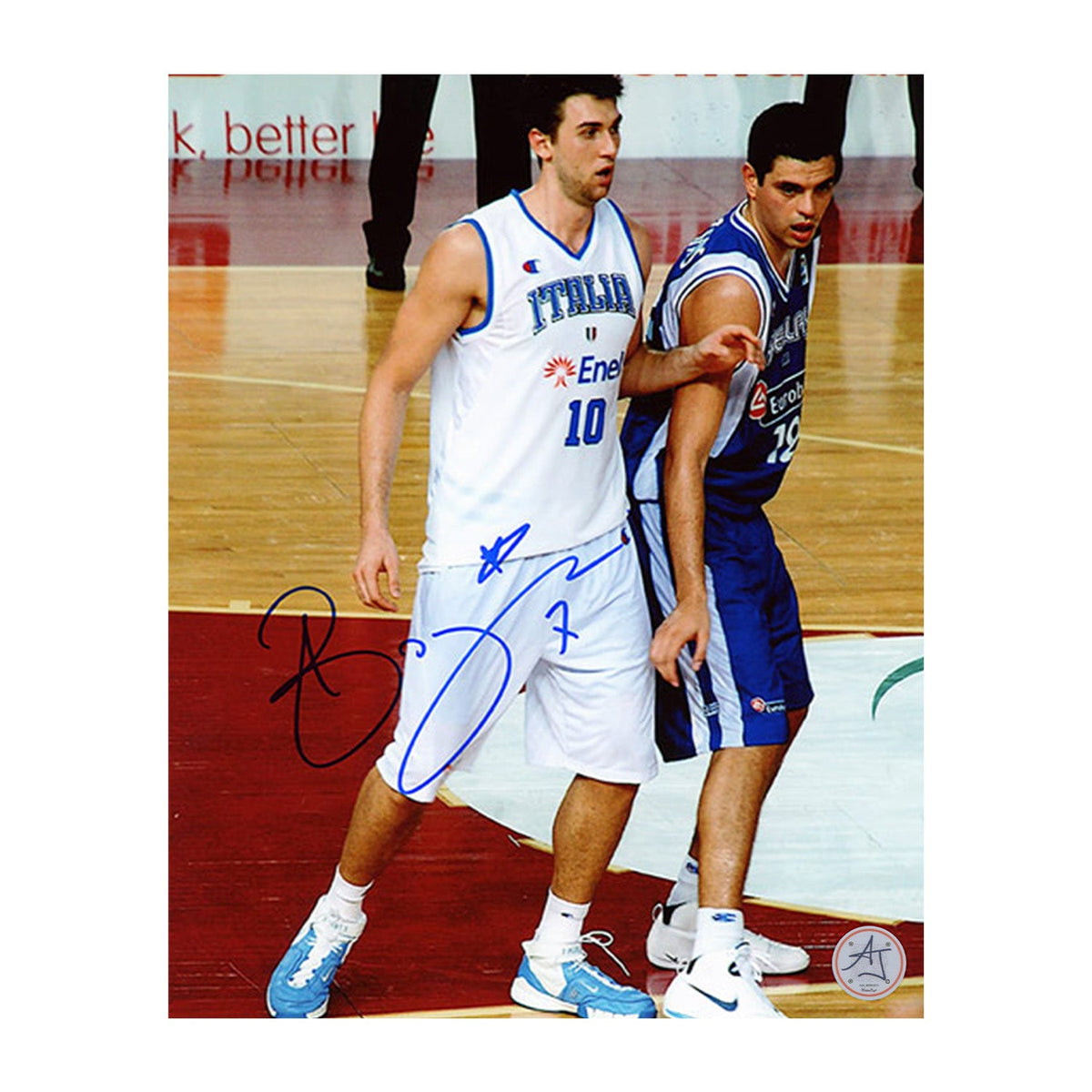 Andrea Bargnani Autographed Italy Basketball 8x10 Photo product image 1, provided for visual reference and product detail