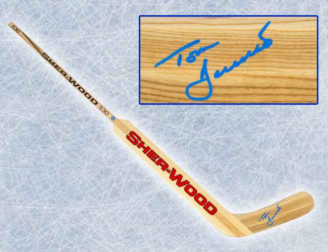 Tom Barrasso Autographed Sherwood Natural Wood Goalie Stick product image 1, provided for visual reference and product
