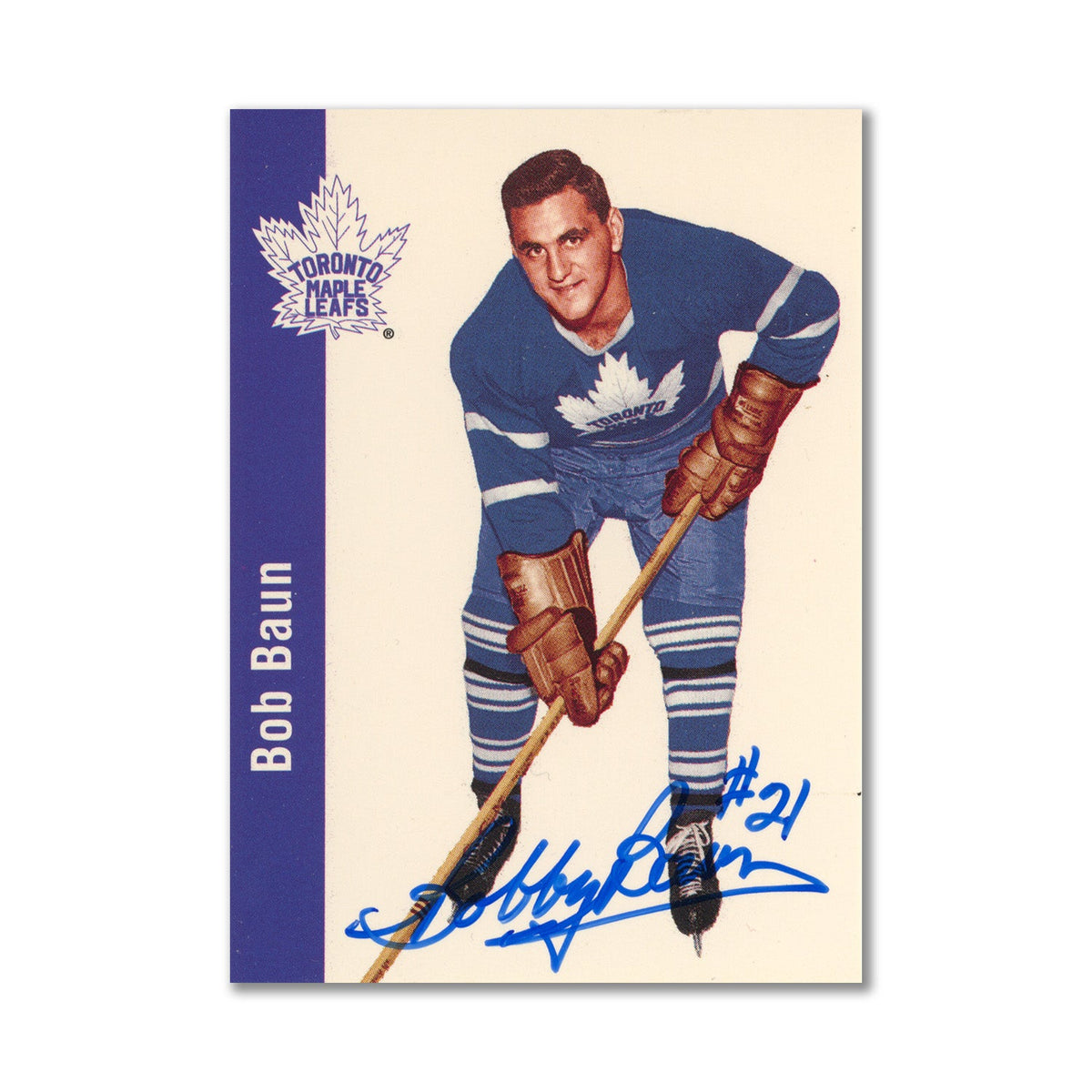 Autographed 1994 Parkhurst Missing Link #123 Bobby Baun Hockey Card product image 1, provided for visual reference and