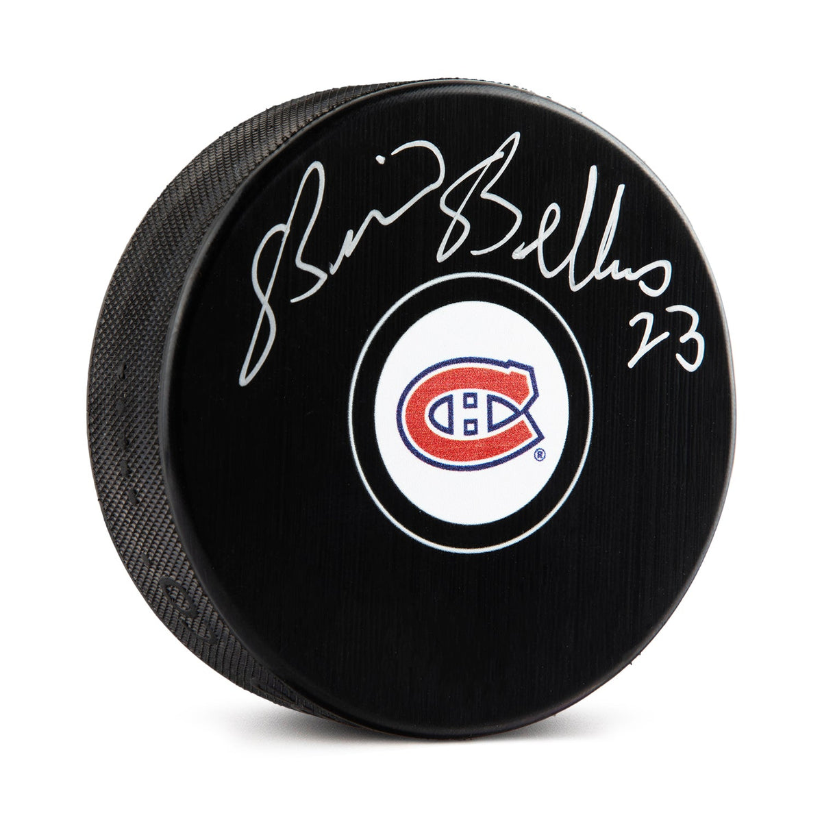 Brian Bellows Autographed Montreal Canadiens Hockey Puck product image 1, provided for visual reference and product detail