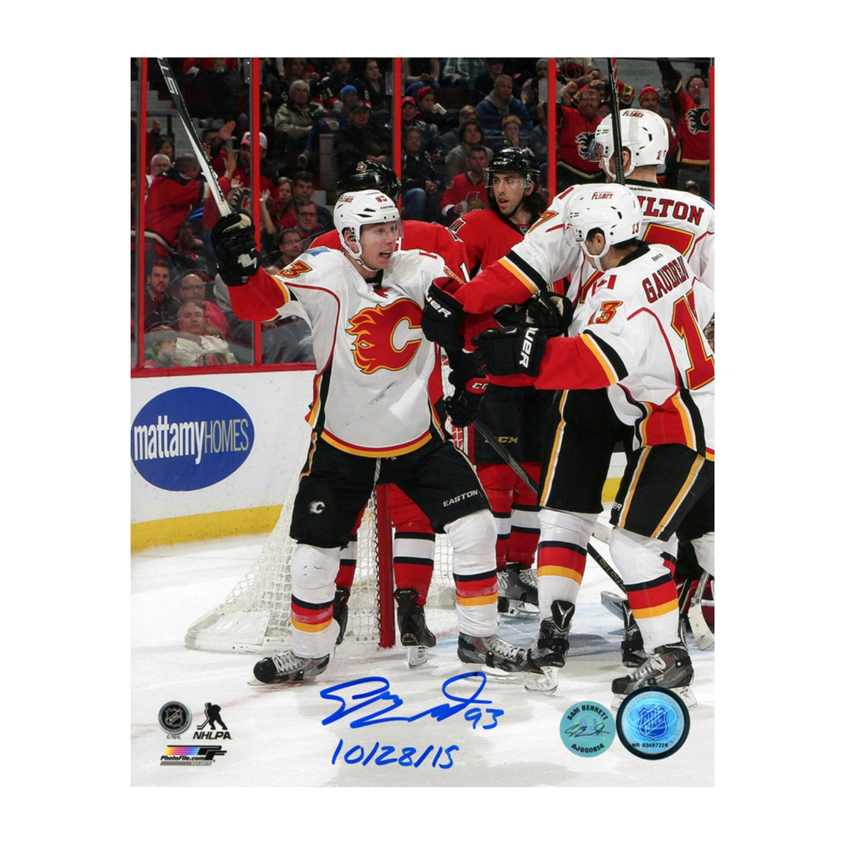 Sam Bennett Signed Calgary Flames First Game 8x10 Photo with Note product image 1, provided for visual reference and product