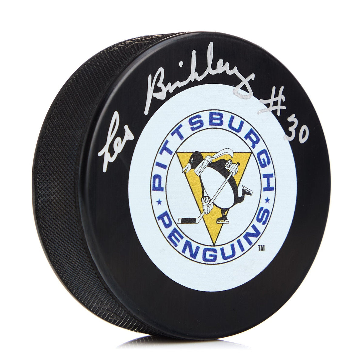 Les Binkley Pittsburgh Penguins Autographed Hockey Puck product image 1, provided for visual reference and product detail