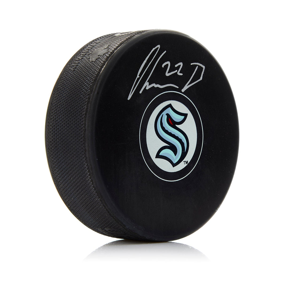Oliver Bjorkstrand Autographed Seattle Kraken Hockey Puck product image 1, provided for visual reference and product detail