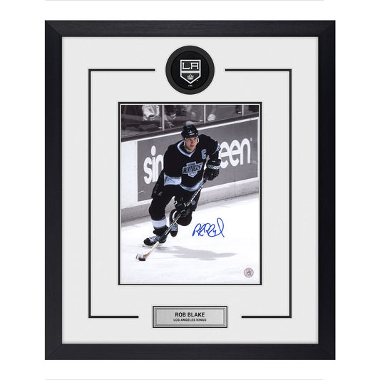 Rob Blake Autographed Los Angeles Kings Puck Logo 23x27 Frame product image 1, provided for visual reference and product