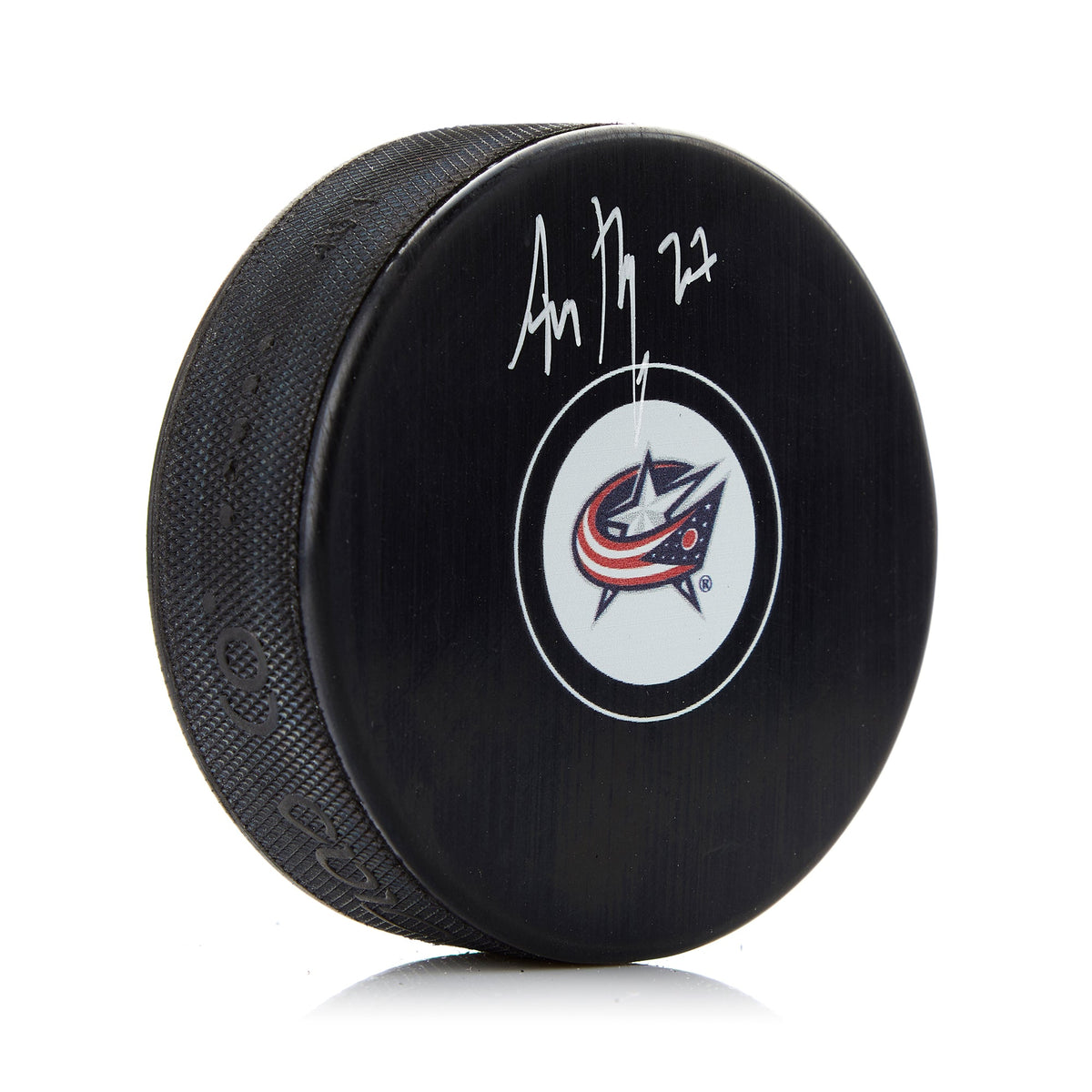 Adam Boqvist Columbus Blue Jackets Autographed Hockey Puck product image 1, provided for visual reference and product detail