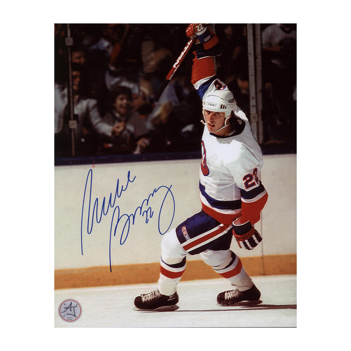 Mike Bossy Signed New York Islanders Goal Celebration 8x10 Photo product image 1, provided for visual reference and product