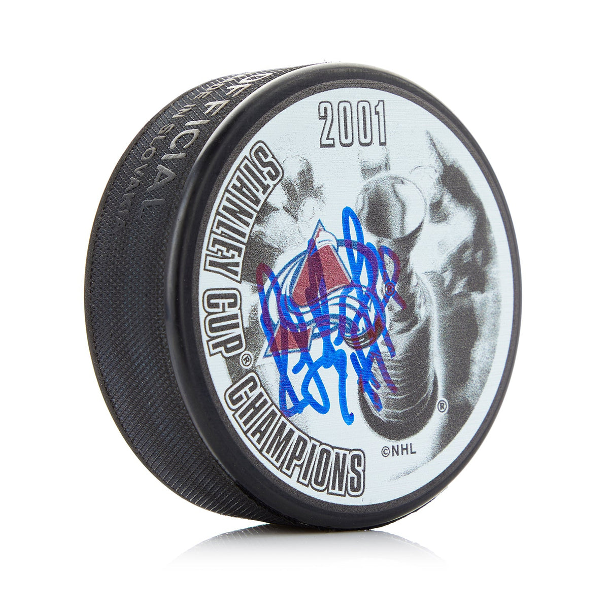 Ray Bourque Signed Colorado Avalanche 2001 Stanley Cup Puck product image 1, provided for visual reference and product