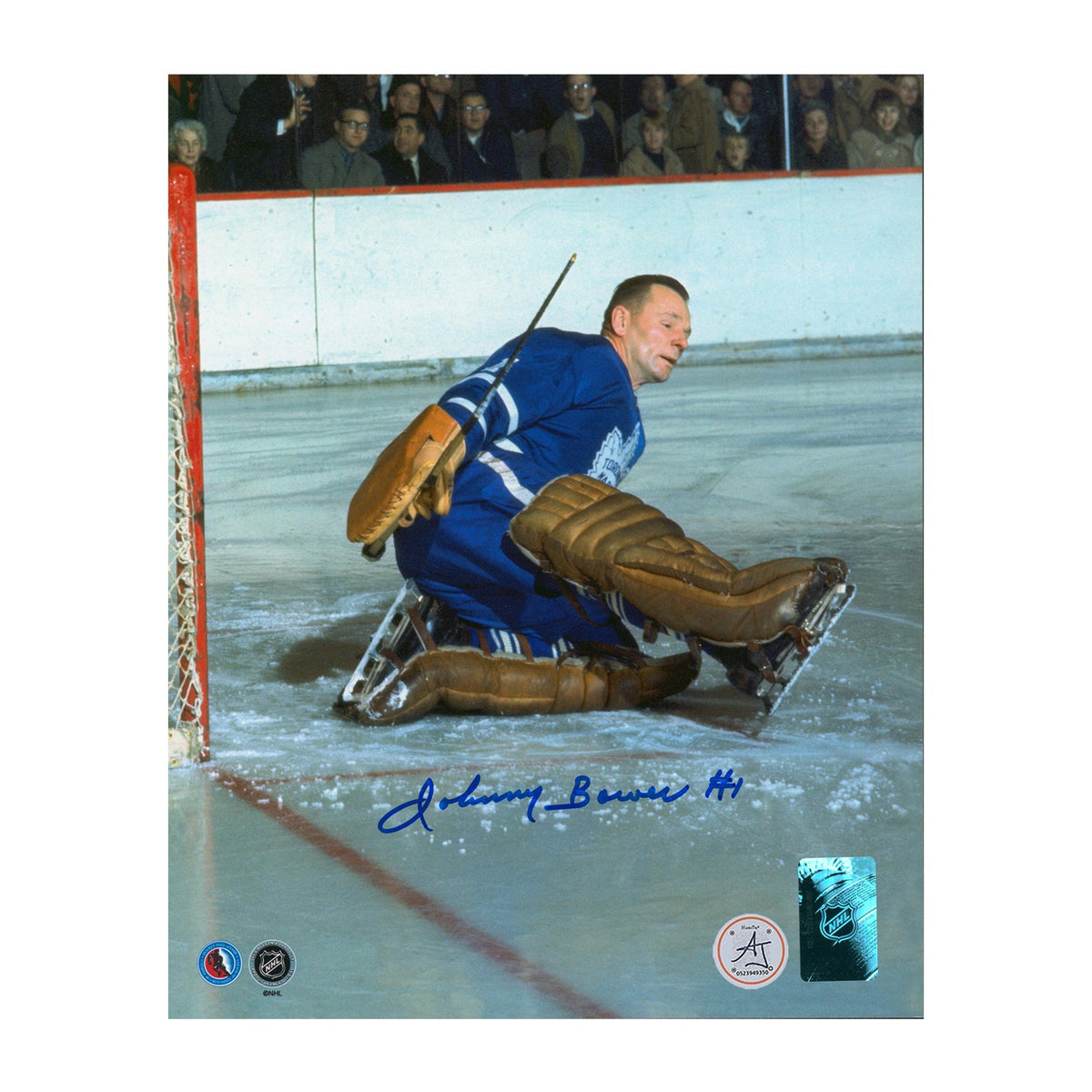 Johnny Bower Signed Toronto Maple Leafs Kick Save 8x10 Photo product image 1, provided for visual reference and product