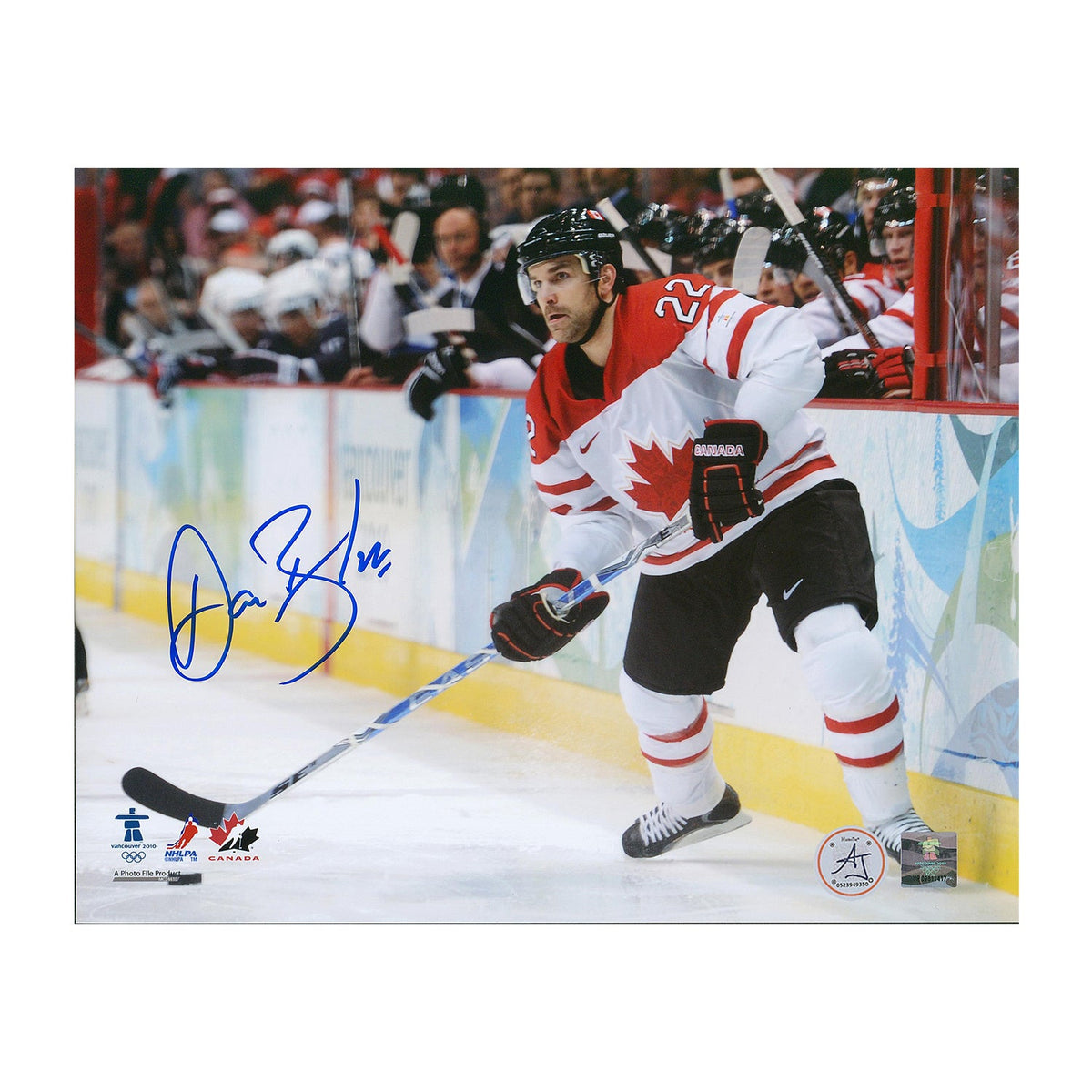 Dan Boyle Signed Team Canada Olympic Hockey 8x10 Photo product image 1, provided for visual reference and product detail