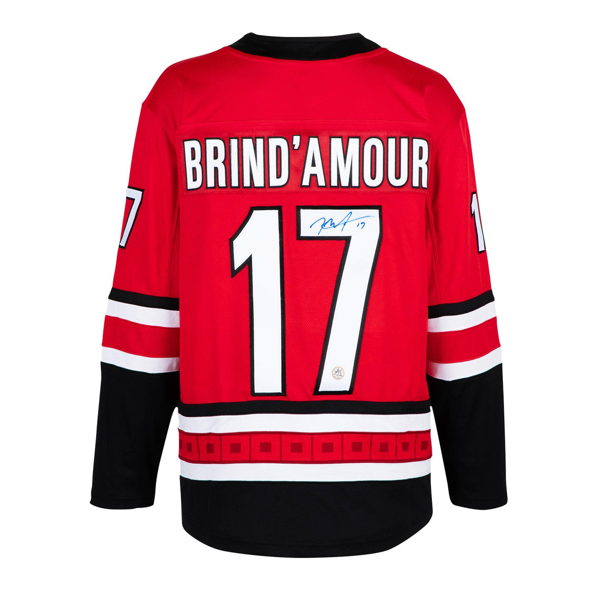 Rod Brind'Amour Autographed Carolina Hurricanes Red Fanatics Breakaway Jersey product image 1, provided for visual reference