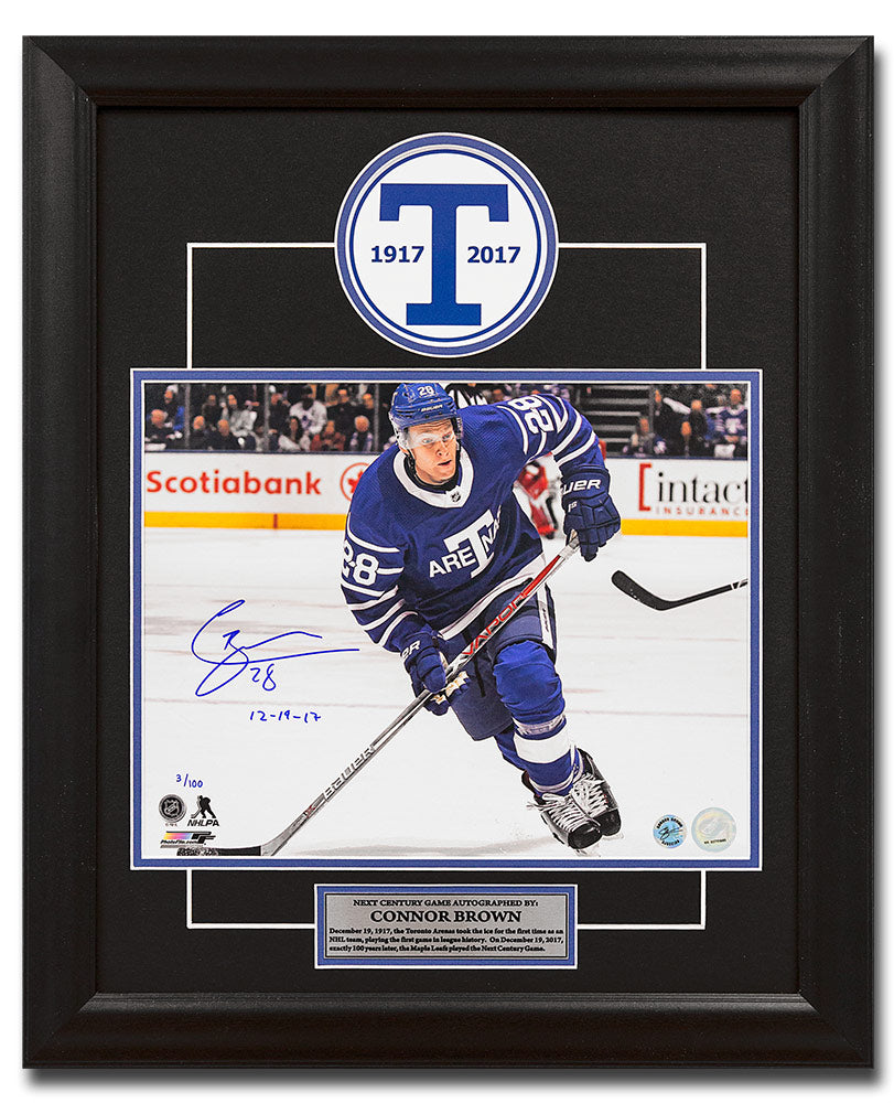 Connor Brown Toronto Arenas Signed Leafs Next Century Game 20x24 Frame #/100 product image 1, provided for visual reference