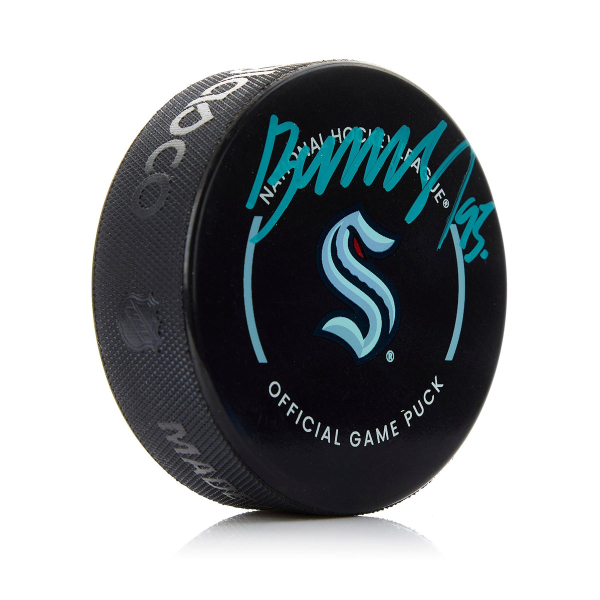 Andre Burakovsky Signed Seattle Kraken Official Game Puck product image 1, provided for visual reference and product detail