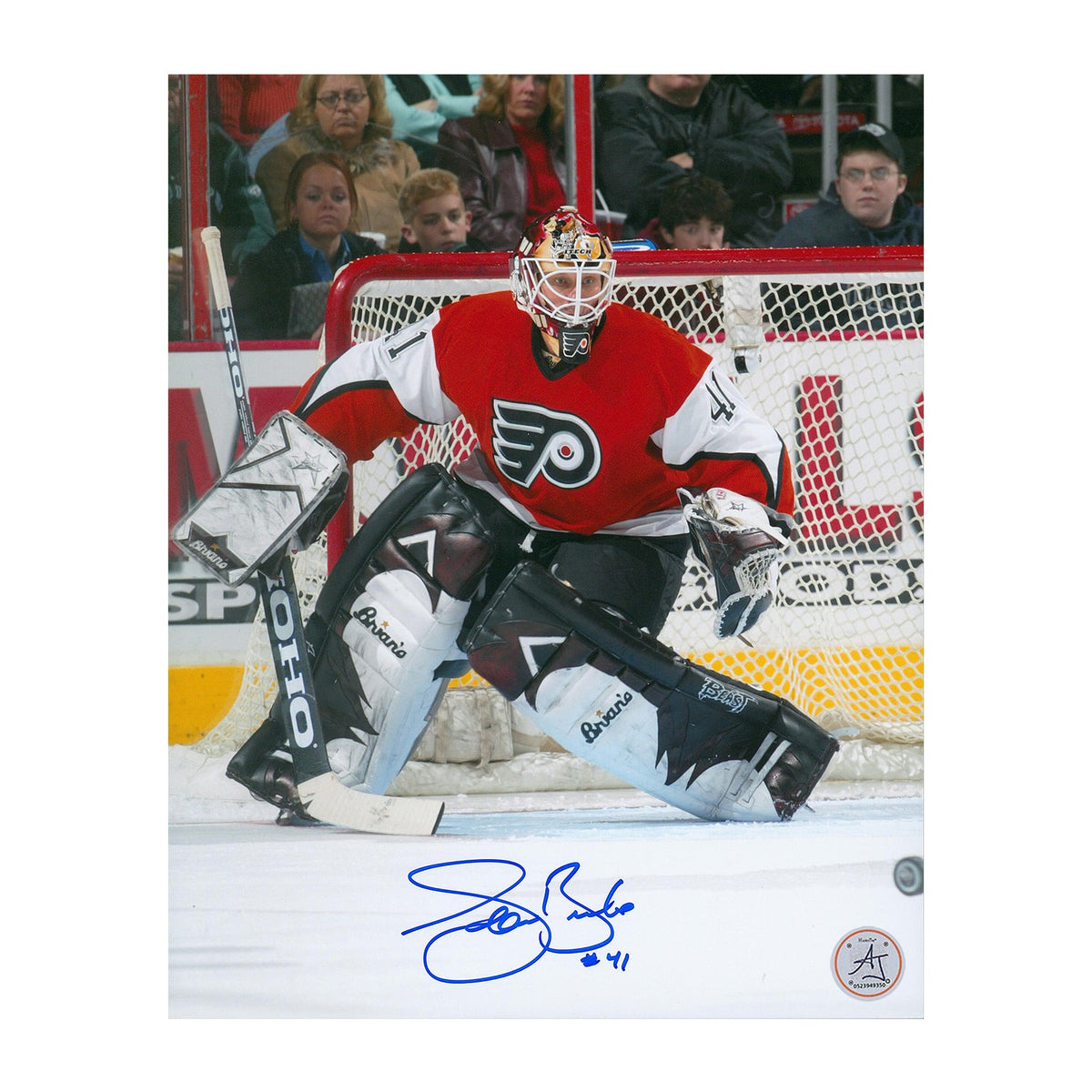 Sean Burke Philadelphia Flyers Autographed Goalie 8x10 Photo product image 1, provided for visual reference and product