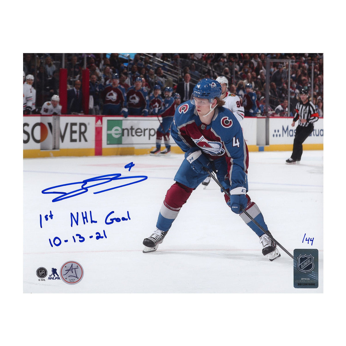 Bowen Byram Signed Colorado Avalanche 1st NHL Goal 8x10 Photo product image 1, provided for visual reference and product