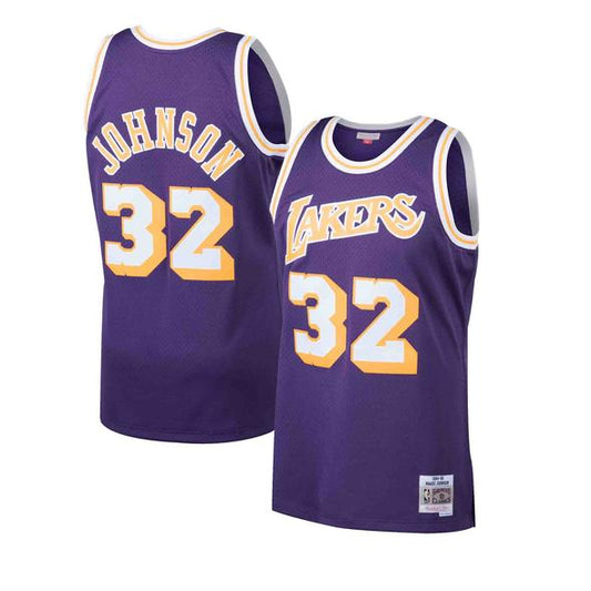 Los Angeles Lakers Magic Johnson Purple 1984-85 Hardwood Classics Swingman Jersey product image 1, provided for visual