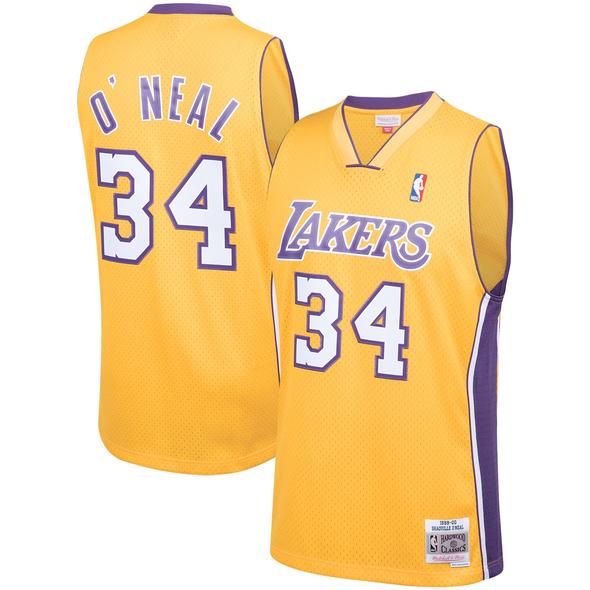 Los Angeles Lakers Shaquille Gold O'Neal 1999-00 Hardwood Classics Swingman Jersey product image 1, provided for visual