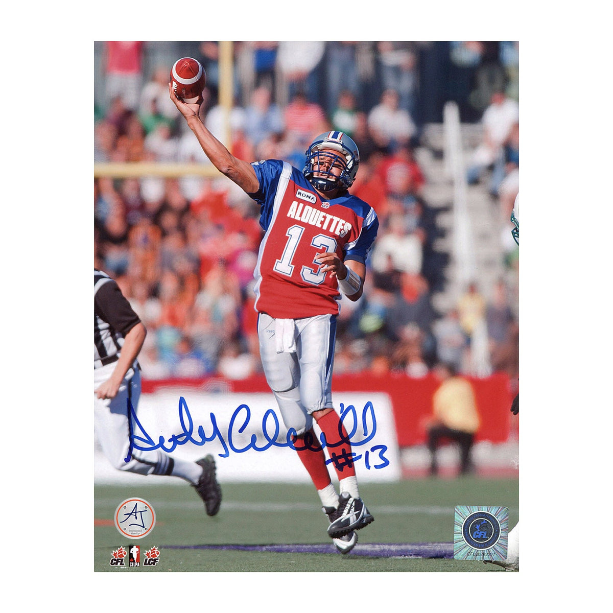 Anthony Calvillo Autographed Montreal Alouettes Quarterback 8x10 Photo product image 1, provided for visual reference and