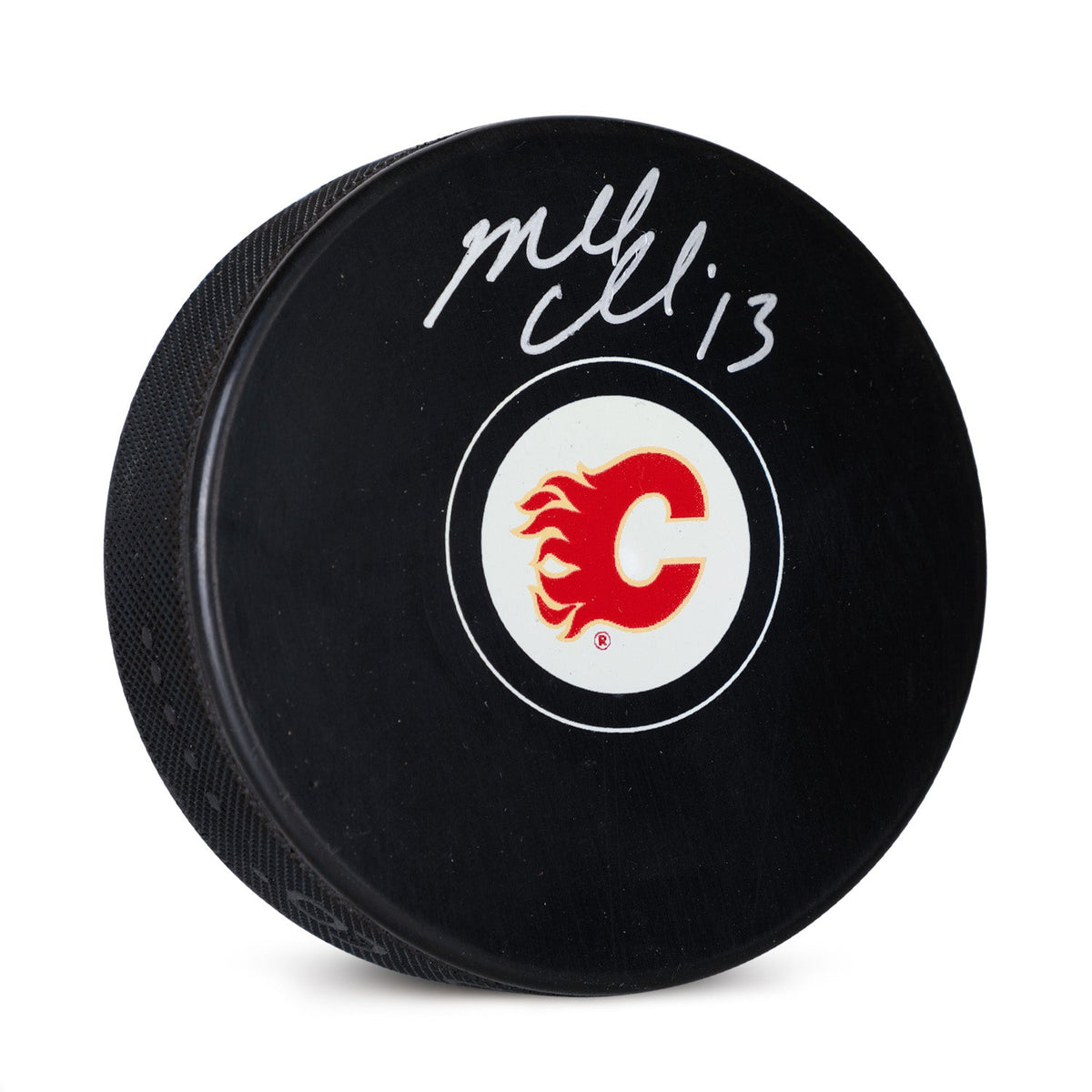 Mike Cammalleri Autographed Calgary Flames Hockey Puck product image 1, provided for visual reference and product detail
