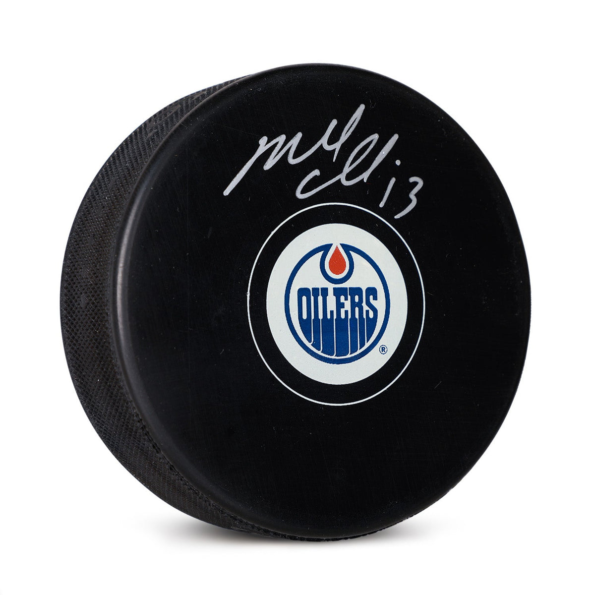 Mike Cammalleri Autographed Edmonton Oilers Hockey Puck product image 1, provided for visual reference and product detail