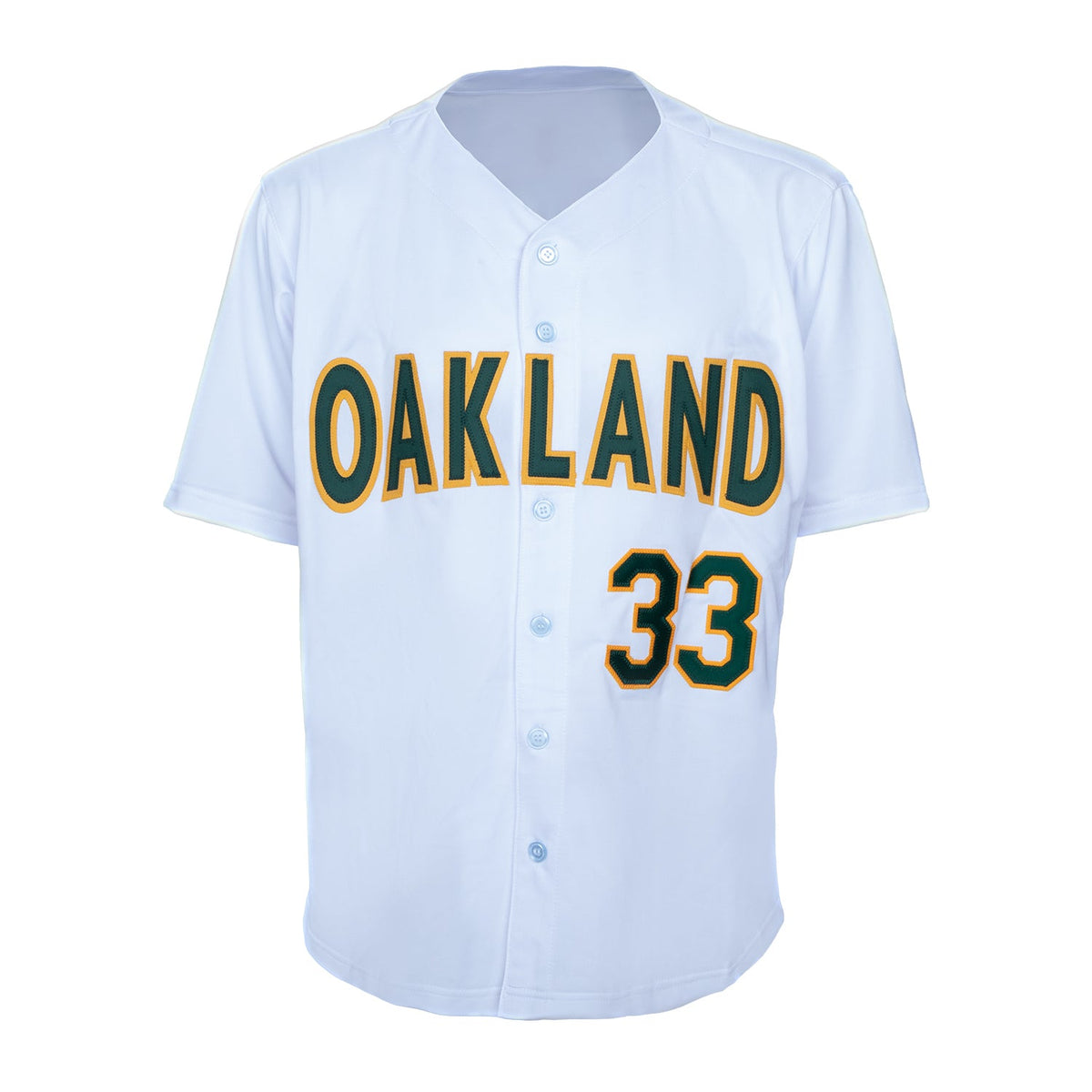 Jose Canseco Autographed Oakland City Design Baseball Jersey product image 2, provided for visual reference and product