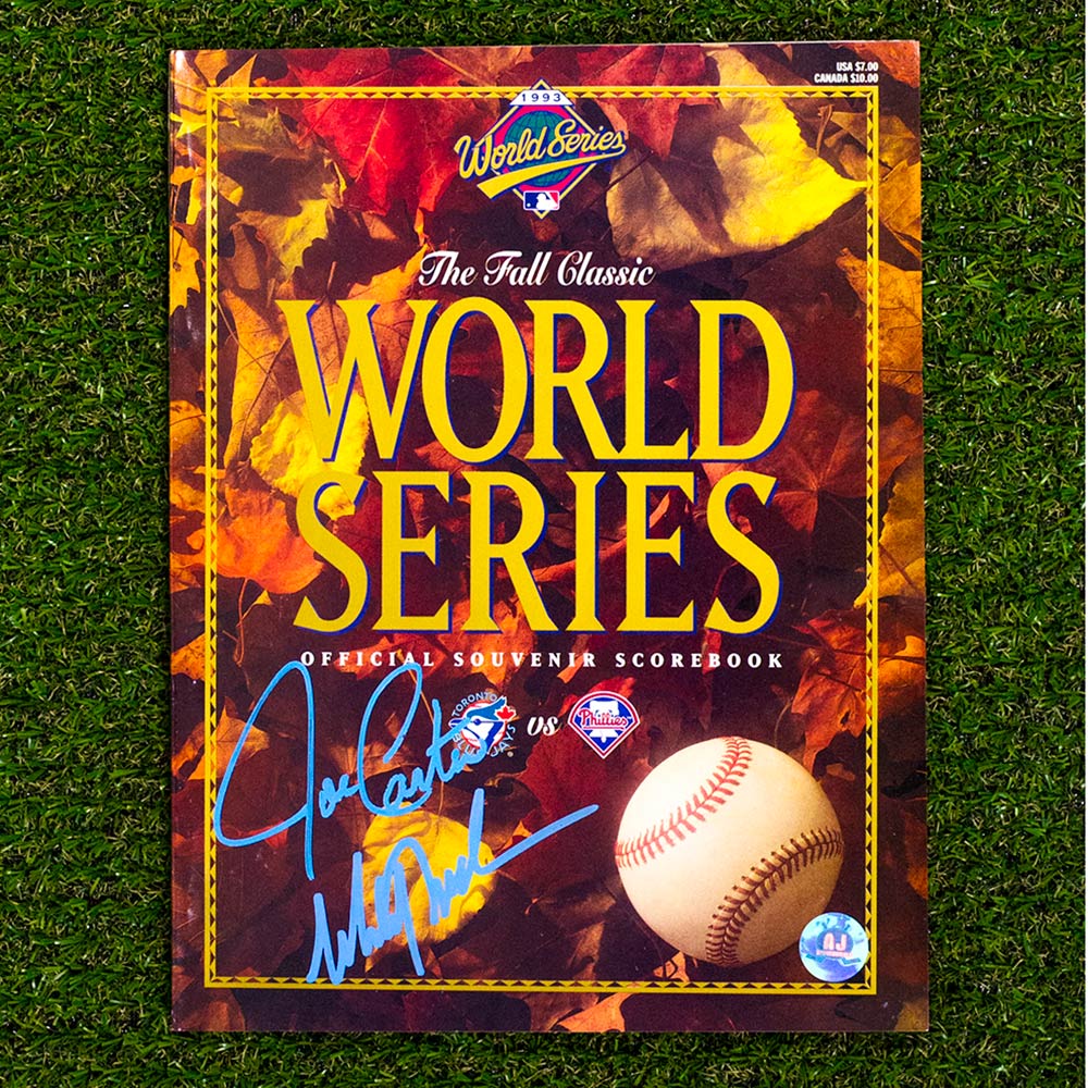 Joe Carter & Mitch Williams Dual Signed 1993 World Series Official Program product image 1, provided for visual reference
