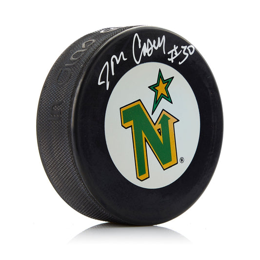Jon Casey Minnesota North Stars Autographed Hockey Puck product image 1, provided for visual reference and product detail