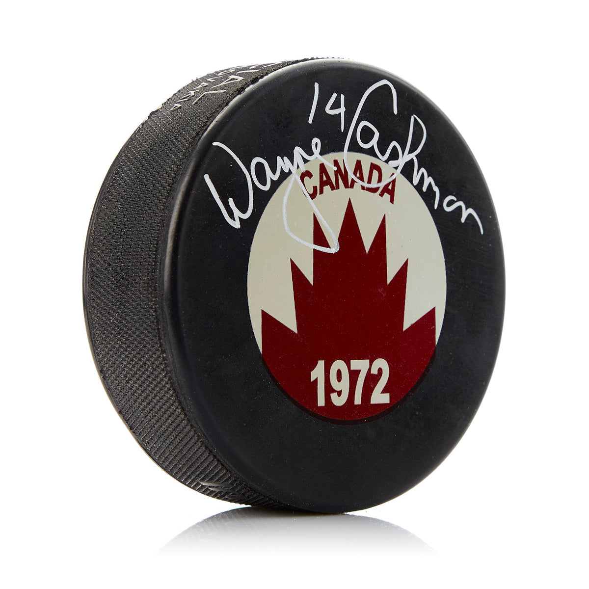 Wayne Cashman Team Canada Autographed 1972 Summit Series Hockey Puck product image 1, provided for visual reference and