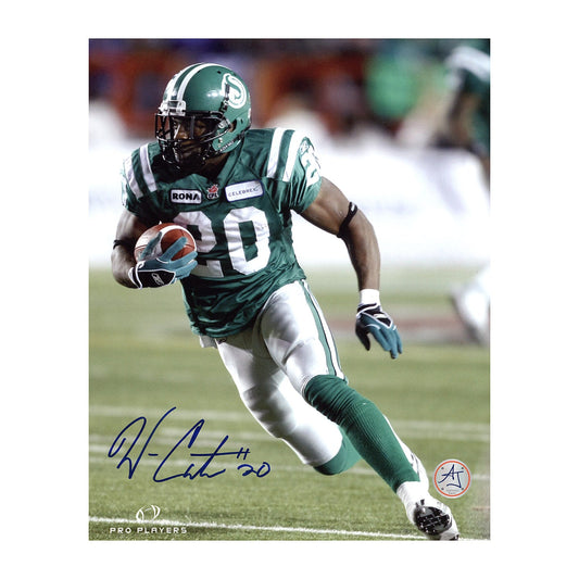Wes Cates Autographed Saskatchewan Roughriders Football Action 8x10 Photo product image 1, provided for visual reference and