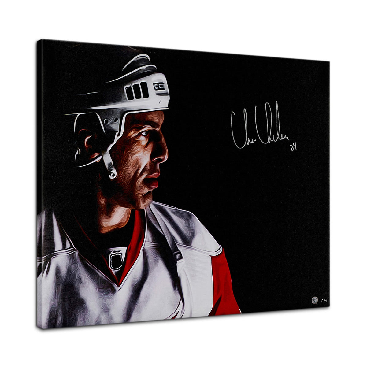 Chris Chelios Signed Detroit Hockey Profile 26x32 Art Canvas /24 product image 1, provided for visual reference and product