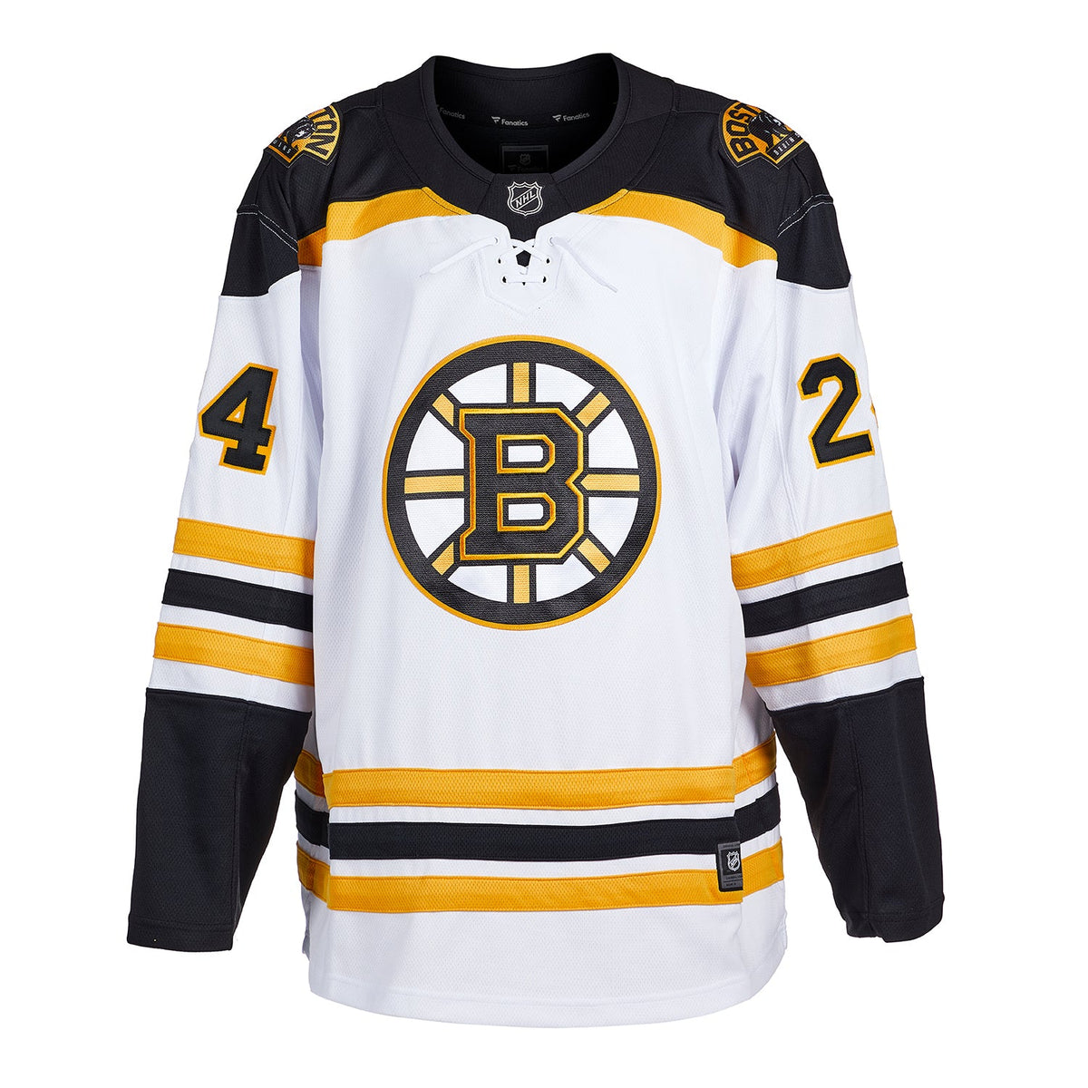 Don Cherry Signed Boston Bruins White Fanatics Breakaway Jersey product image 2, provided for visual reference and product