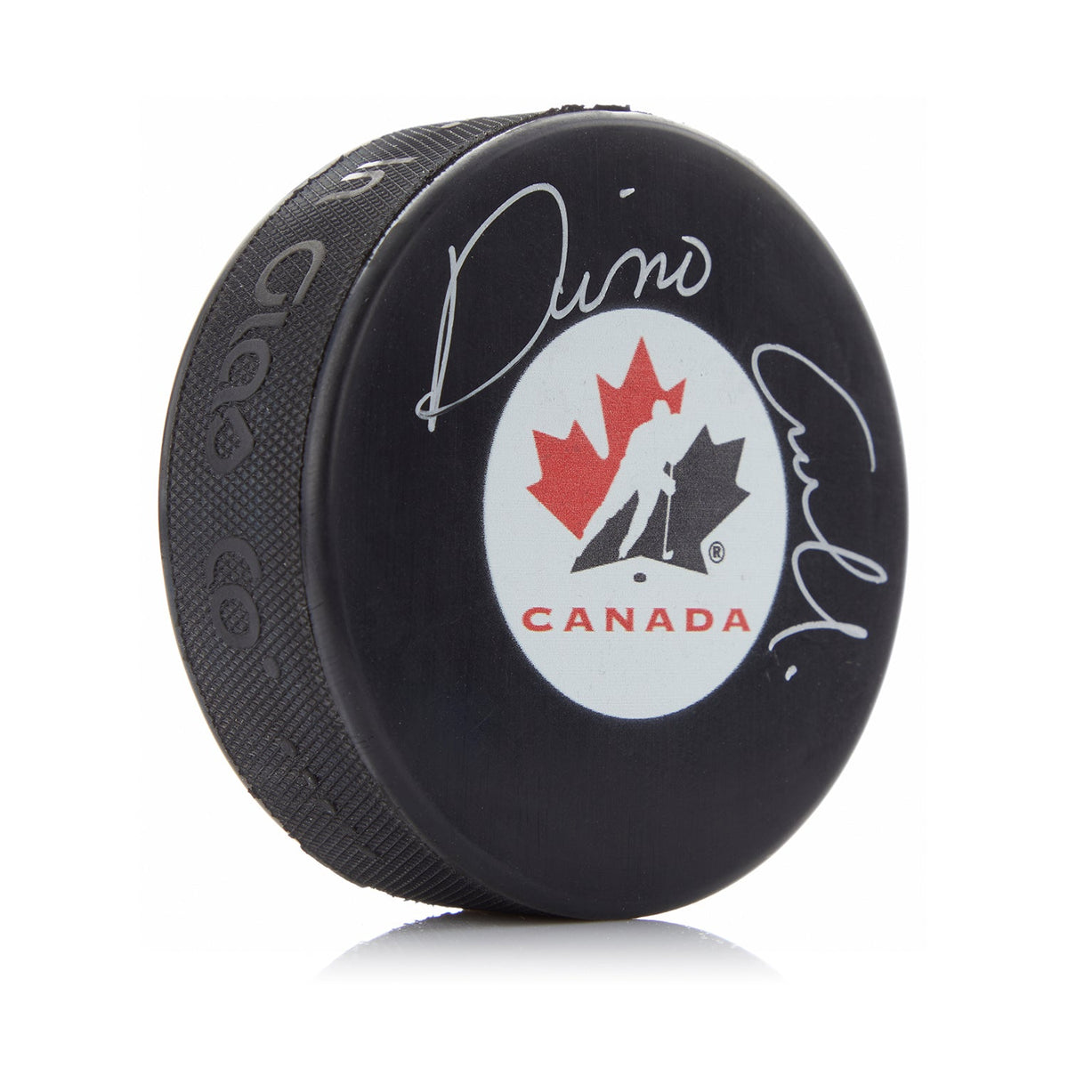Dino Ciccarelli Autographed Team Canada Hockey Puck product image 1, provided for visual reference and product detail review