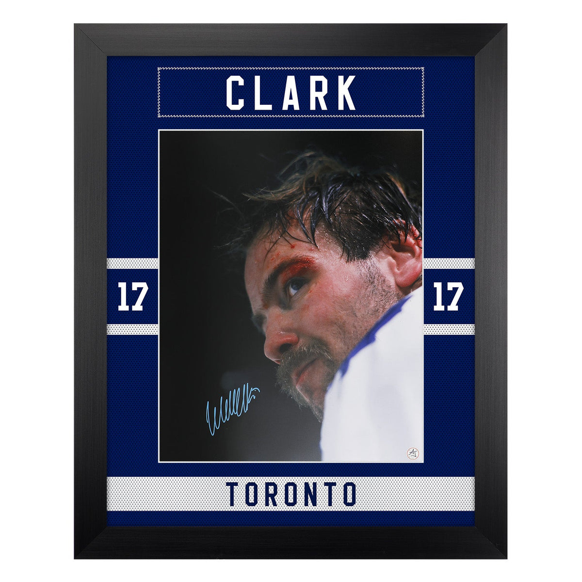 Wendel Clark Signed Toronto Maple Leafs Uniform Graphic 26x32 Frame product image 1, provided for visual reference and