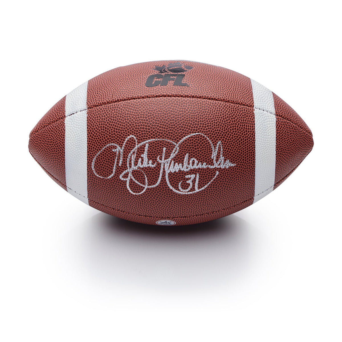 Mike Pinball Clemons Signed CFL Wilson Composite Football product image 1, provided for visual reference and product detail