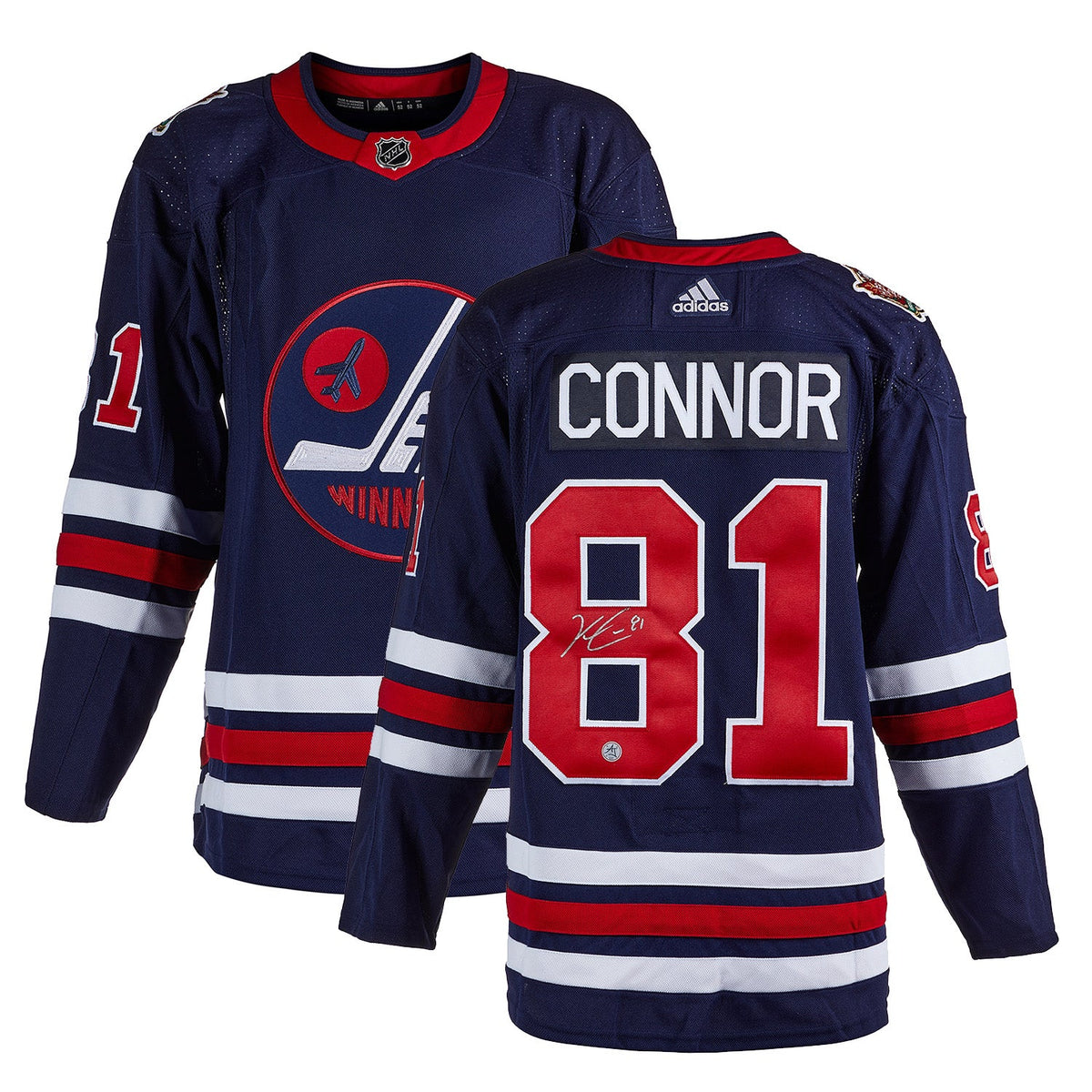 Kyle Connor Signed Winnipeg Jets 2019 Heritage Classic adidas Jersey product image 3, provided for visual reference and