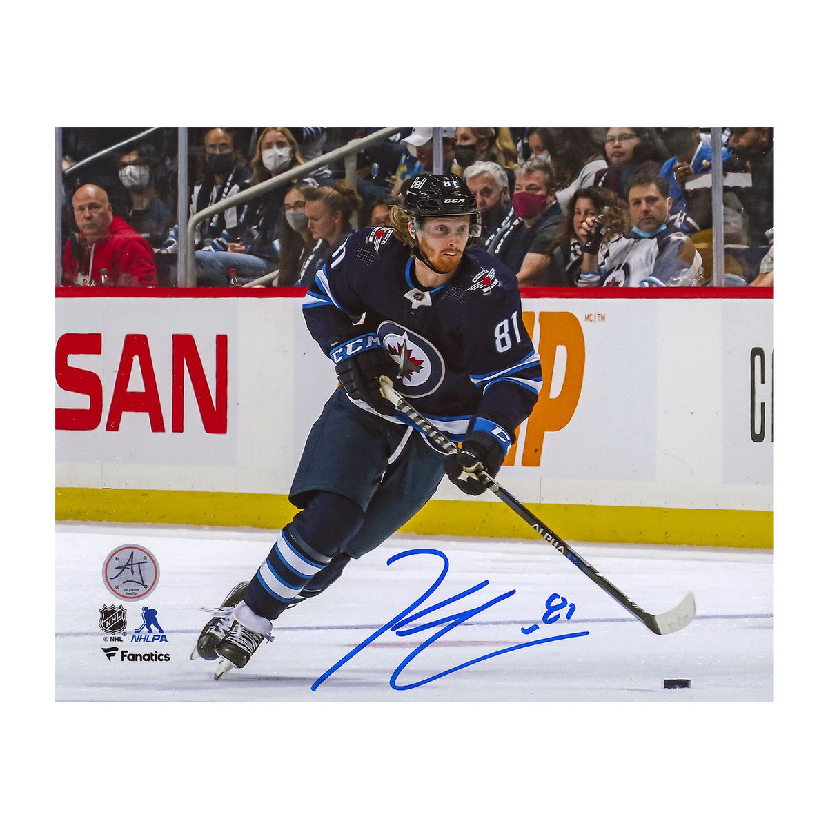 Kyle Connor Signed Winnipeg Jets Puck Rush 8x10 Photo product image 1, provided for visual reference and product detail