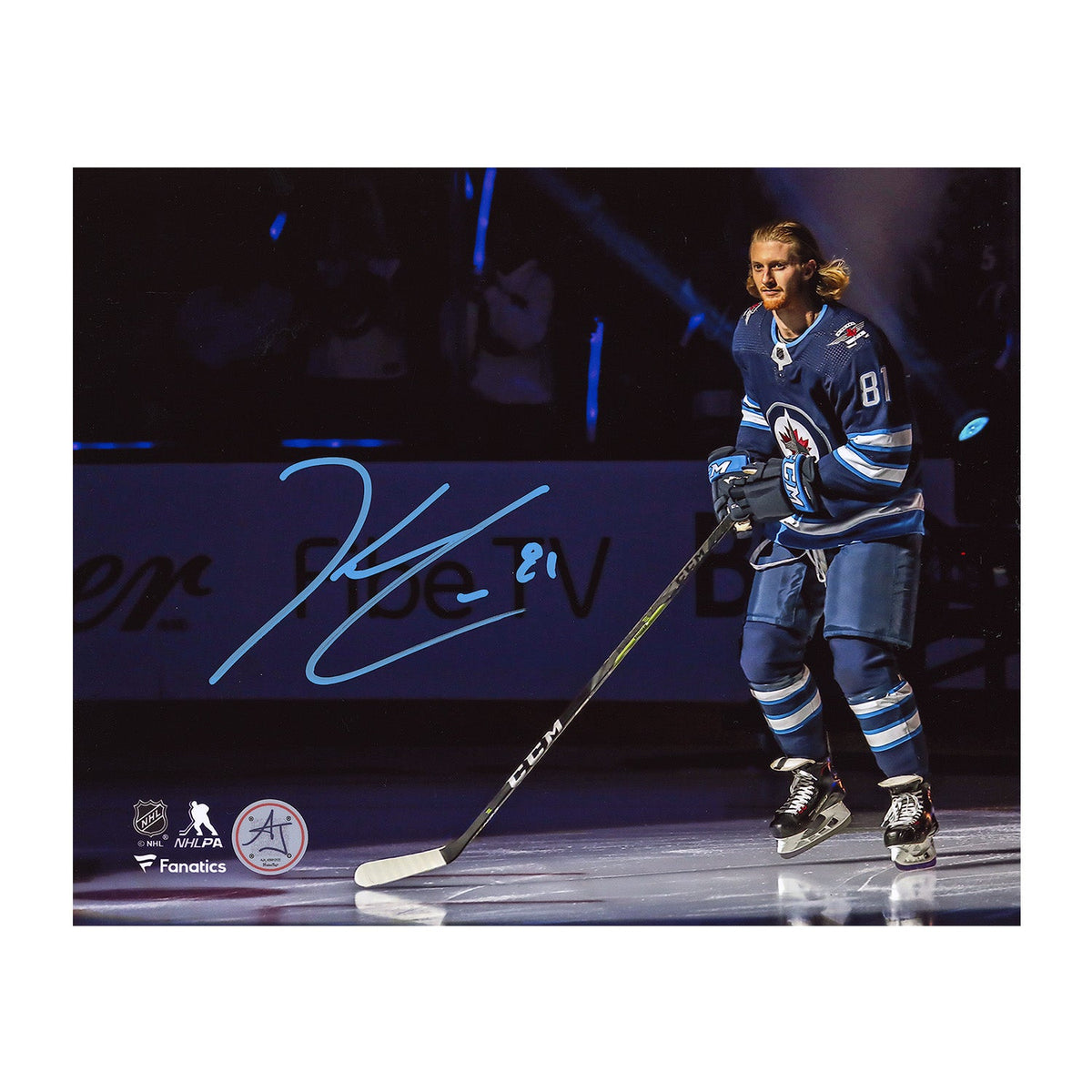 Kyle Connor Signed Winnipeg Jets Spotlight Intro 8x10 Photo product image 1, provided for visual reference and product