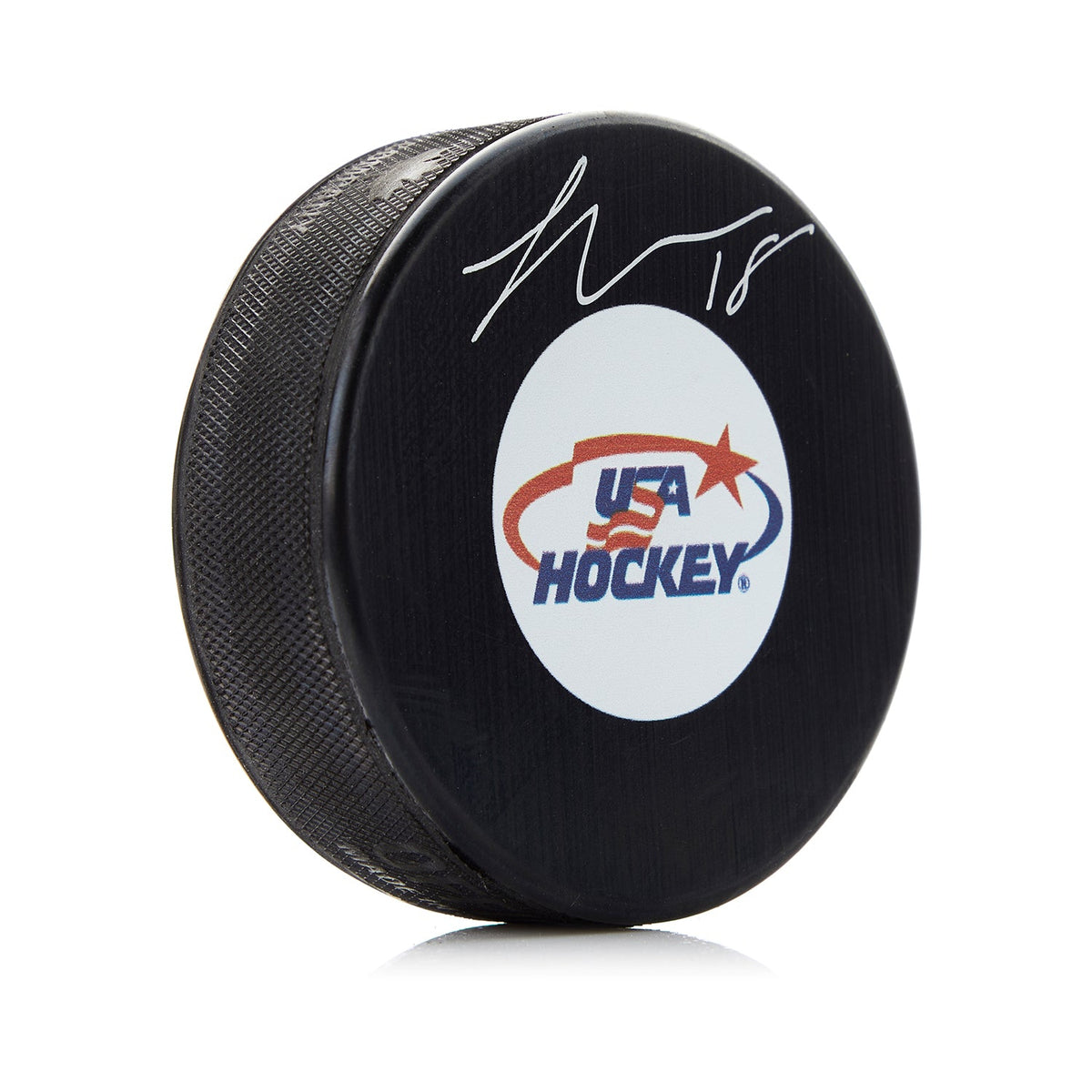 Logan Cooley Autographed Team USA Hockey Puck product image 1, provided for visual reference and product detail review