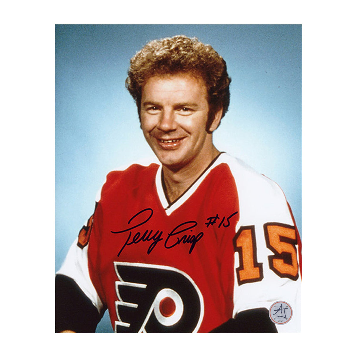 Terry Crisp Autographed Philadelphia Flyers Portrait 8x10 Photo product image 1, provided for visual reference and product