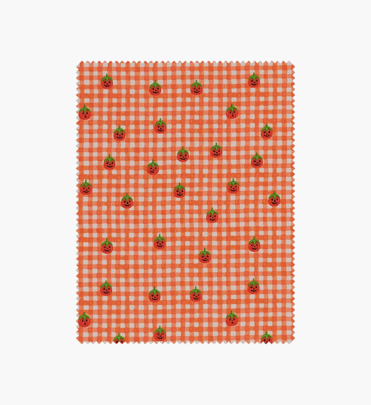 Pumpkin Gingham Cotton Fabric - Orange
