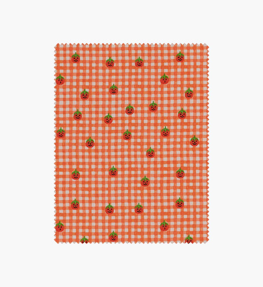Pumpkin Gingham Cotton Fabric - Orange