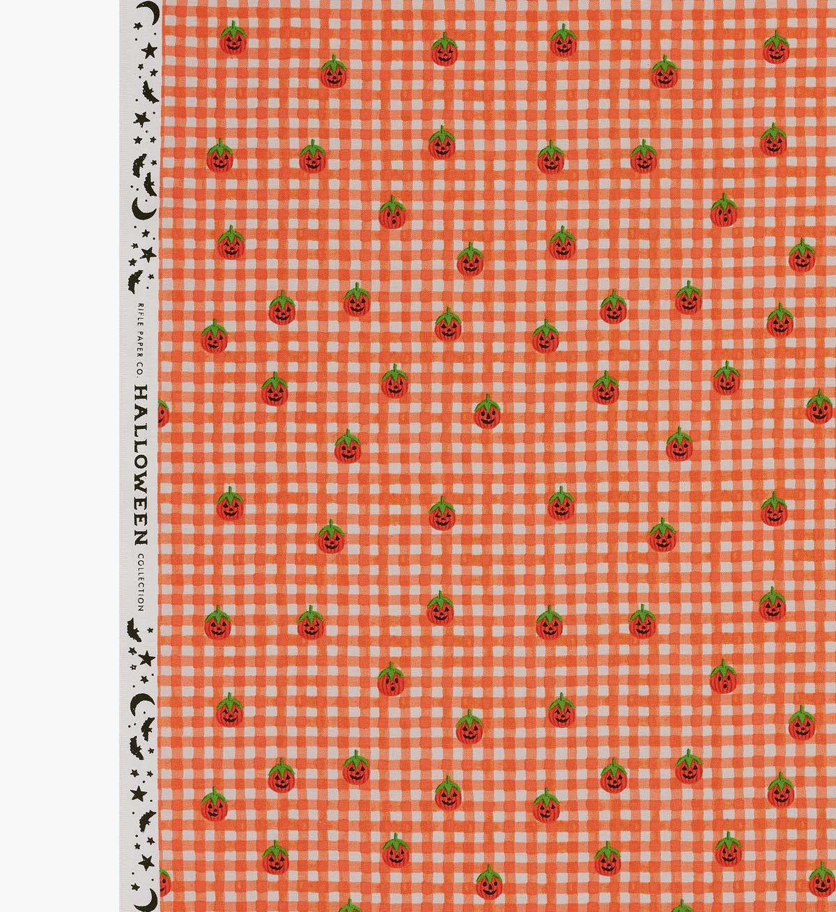 Pumpkin Gingham Cotton Fabric - Orange