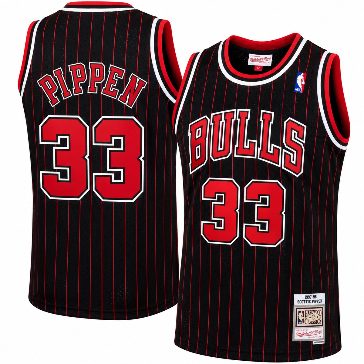 Chicago Bulls Scottie Pippen Mitchell & Ness Black 1995-96 Hardwood Classics Swingman Jersey product image 1, provided for