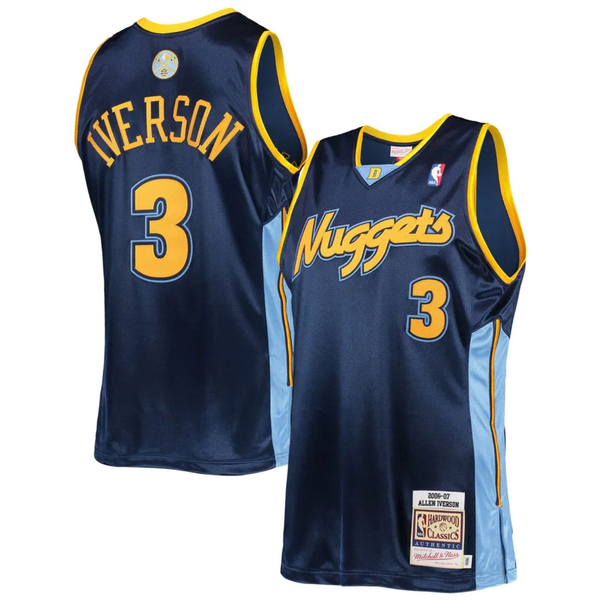 Denver Nuggets Allen Iverson Blue 2006-07 Hardwood Classics Swingman Jersey product image 1, provided for visual reference