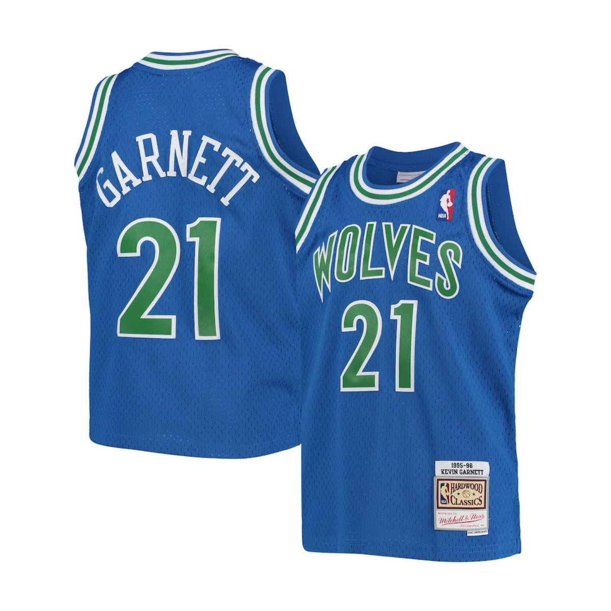 Minnesota Timberwolves Kevin Garnett Blue 1995-96 Hardwood Classics Swingman Jersey product image 1, provided for visual