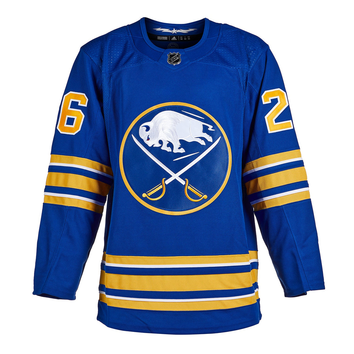 Rasmus Dahlin Autographed Buffalo Sabres Blue adidas Jersey product image 2, provided for visual reference and product