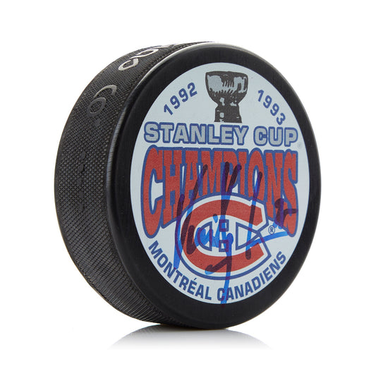 Vincent Damphousse Montreal Canadiens Signed 1993 Stanley Cup Puck product image 1, provided for visual reference and