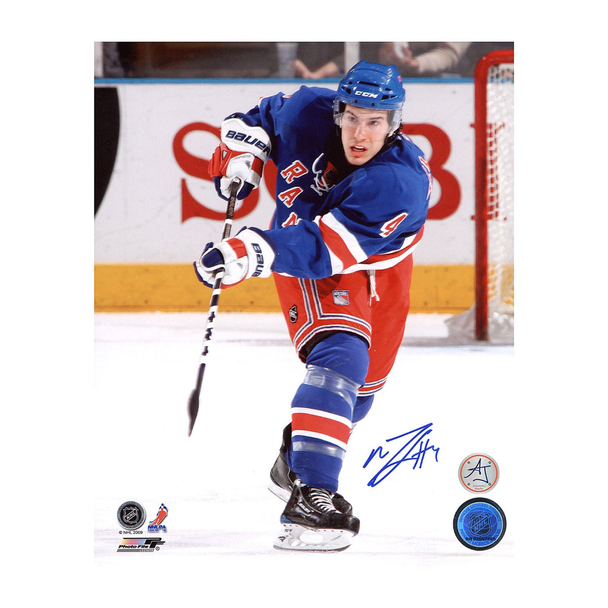 Michael Del Zotto Autographed New York Rangers Shooting 8x10 Photo product image 1, provided for visual reference and