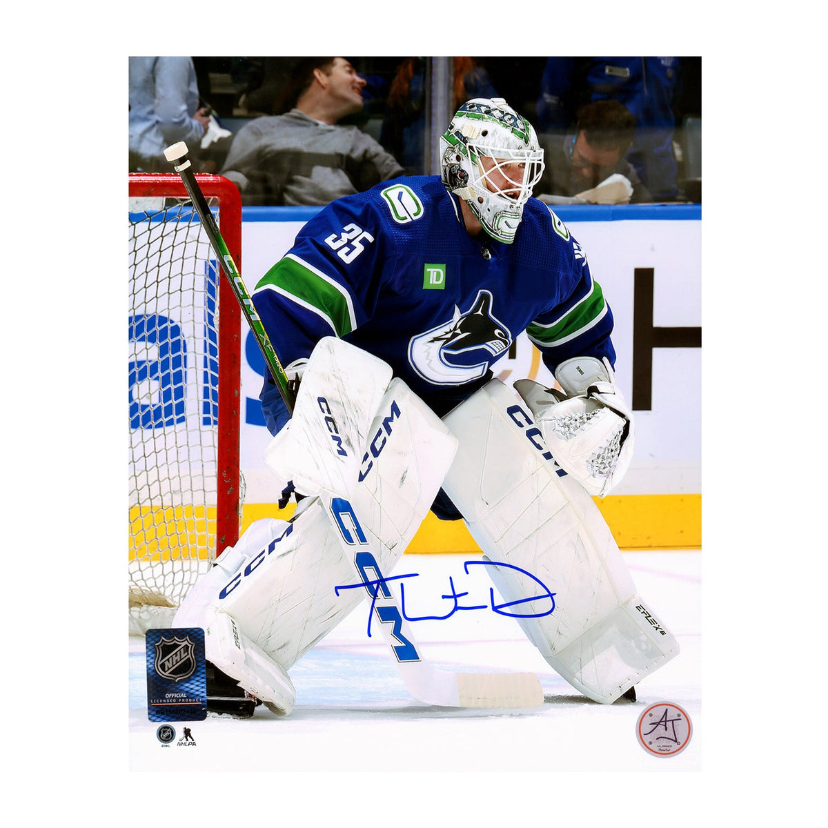 Thatcher Demko Autographed Vancouver Canucks Goalie 8x10 Photo product image 1, provided for visual reference and product
